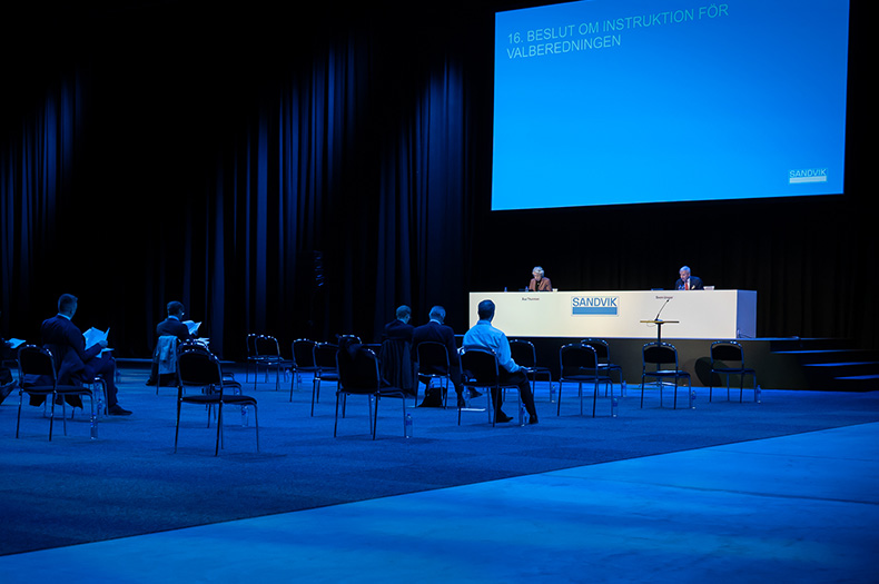 Sandvik’s Annual General Meeting 2020 at the Göransson Arena in Sandviken, Sweden. (photo)